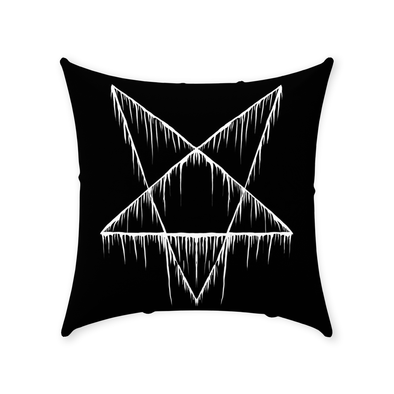 Dripping Pentagram Throw Pillow